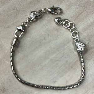 Brighton charm bracelet silver with duo hearts